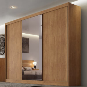 Guarda Roupa de Casal Com Portas de Correr e Espelho 100% MDF 2.74m