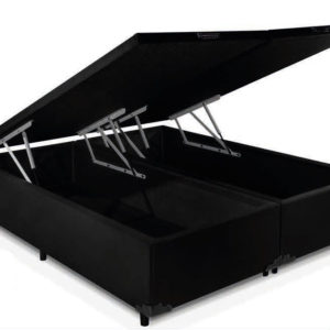 Cama Box Baú Queen com Pés de Madeira