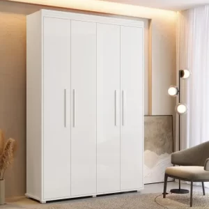 Guarda Roupa Solteiro MDF com Pés de Madeira